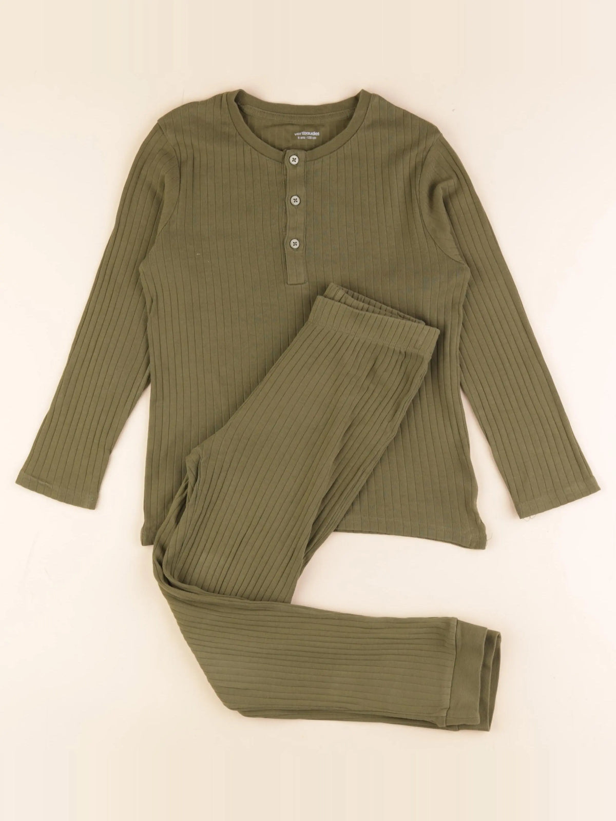 Vertbaudet - pyjama coton vert - 8 ans