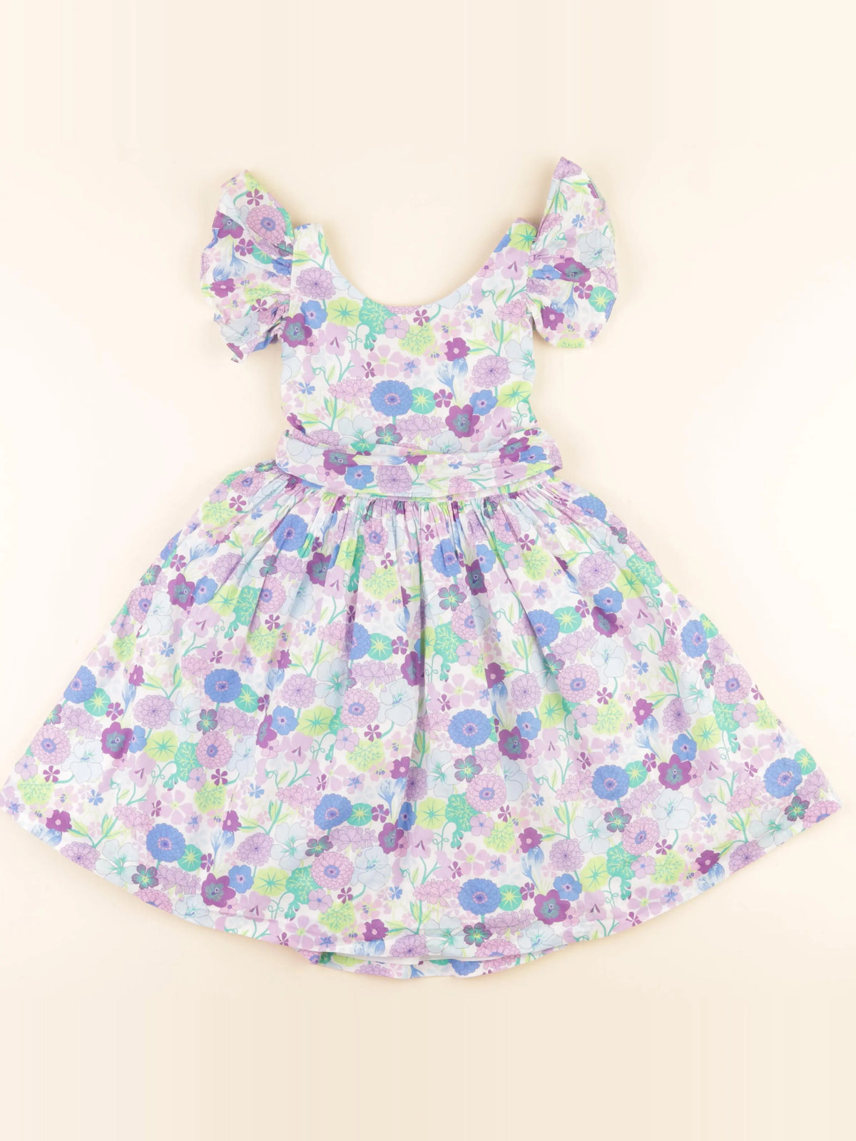 Jacadi - robe liberty violet, bleu - 8 ans