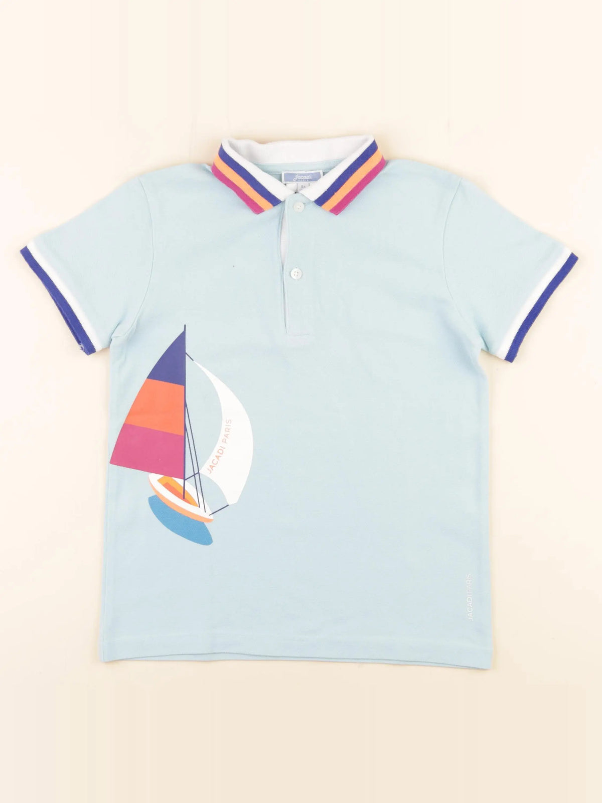 Jacadi - polo bleu - 8 ans