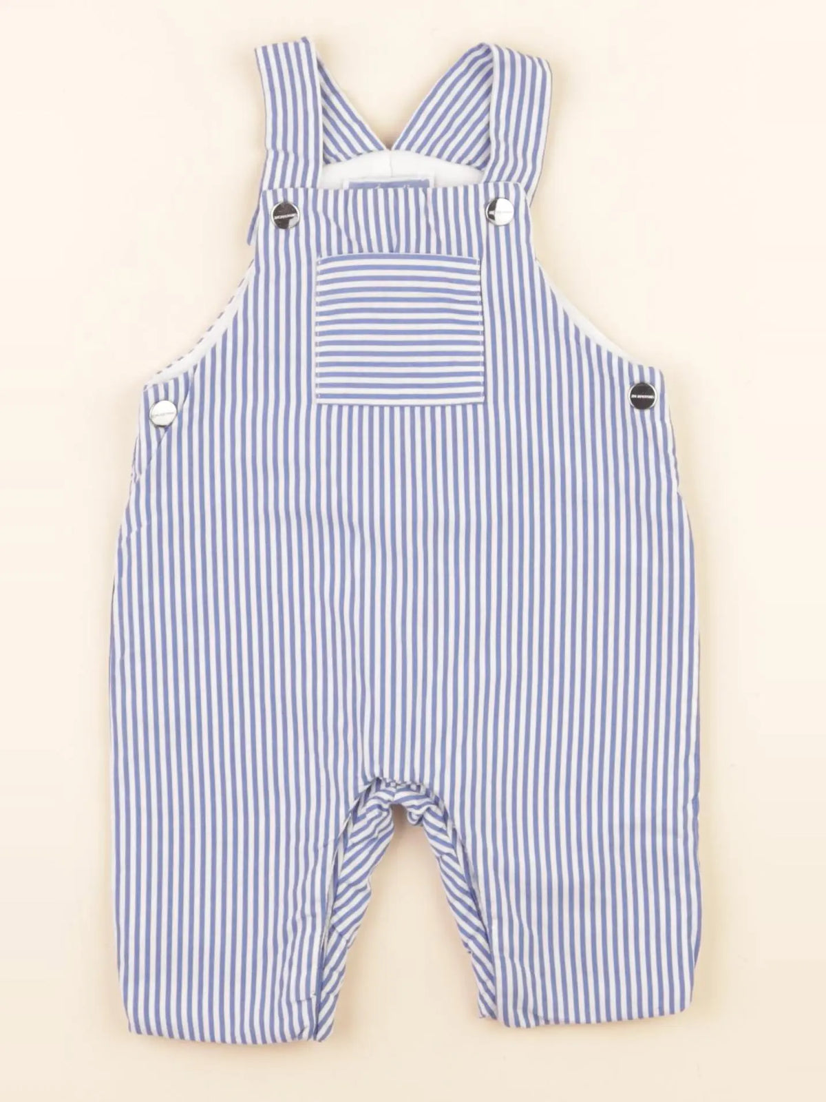 Jacadi - salopette doublé blanc, bleu - 3 mois