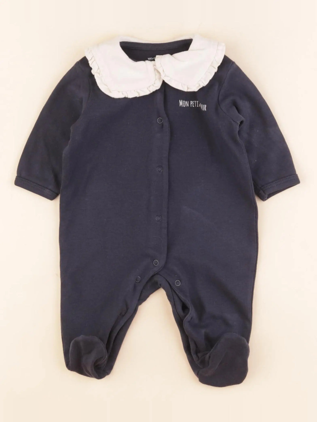 Vertbaudet - pyjama coton bleu - 3 mois