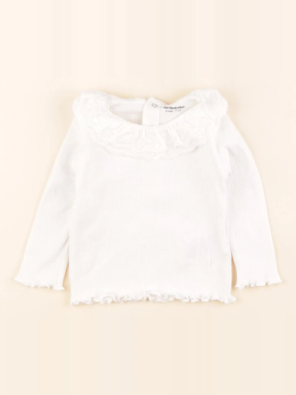 Vertbaudet - tee-shirt blanc - 9 mois