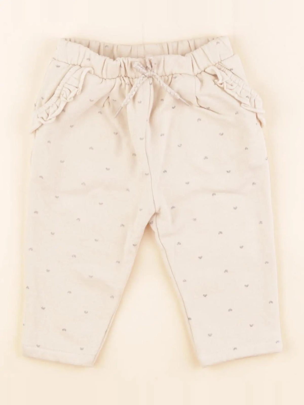 Vertbaudet - pantalon doublé beige - 12 mois