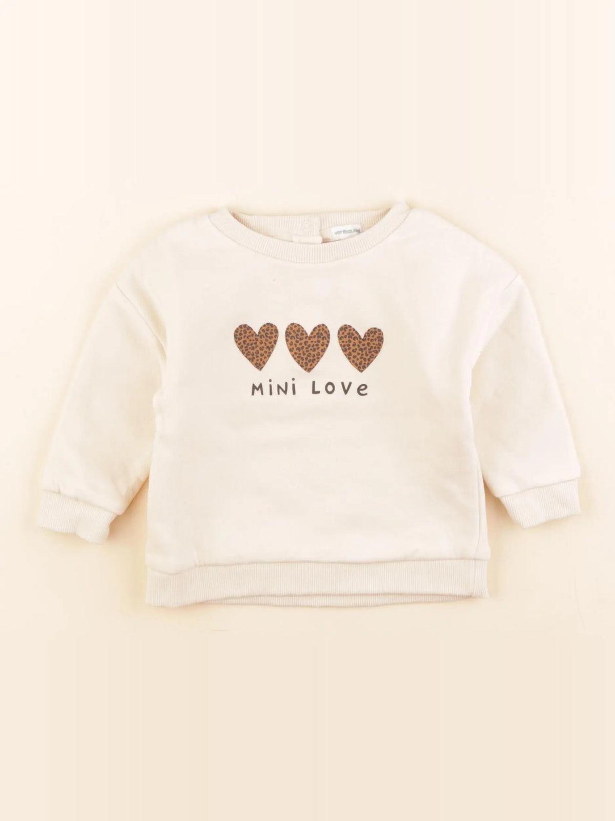 Vertbaudet - sweat beige - 12 mois