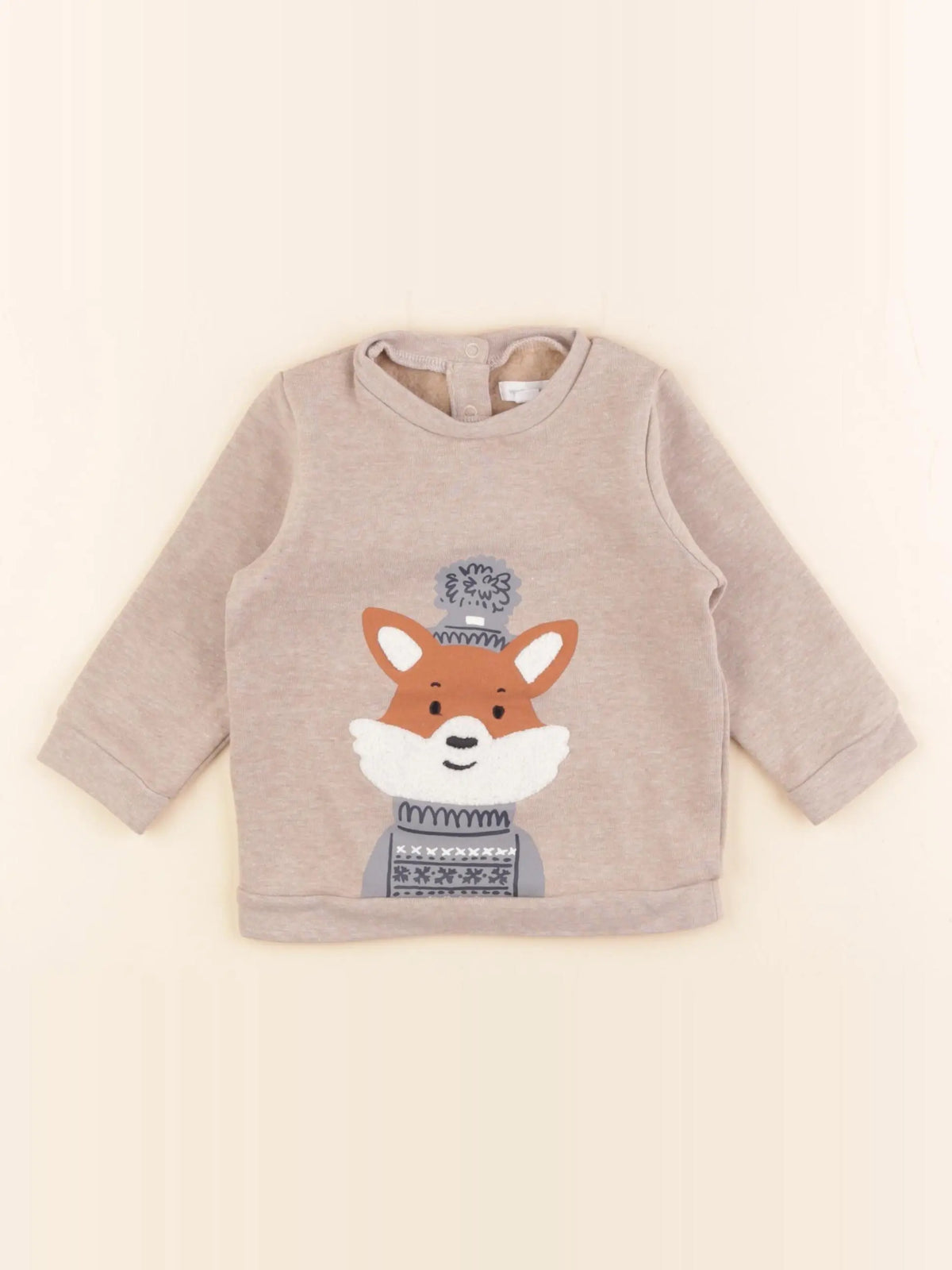 Vertbaudet - sweat marron - 9 mois