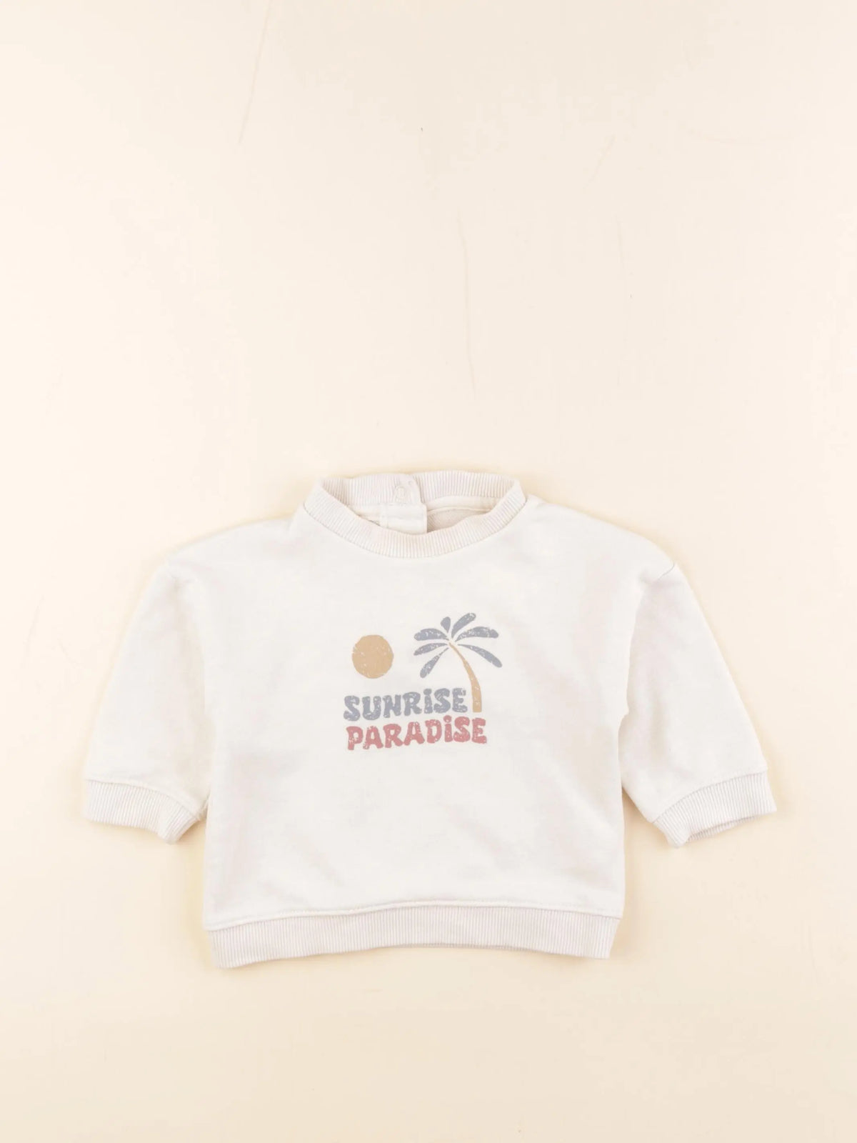 Vertbaudet - sweat beige - 6 mois