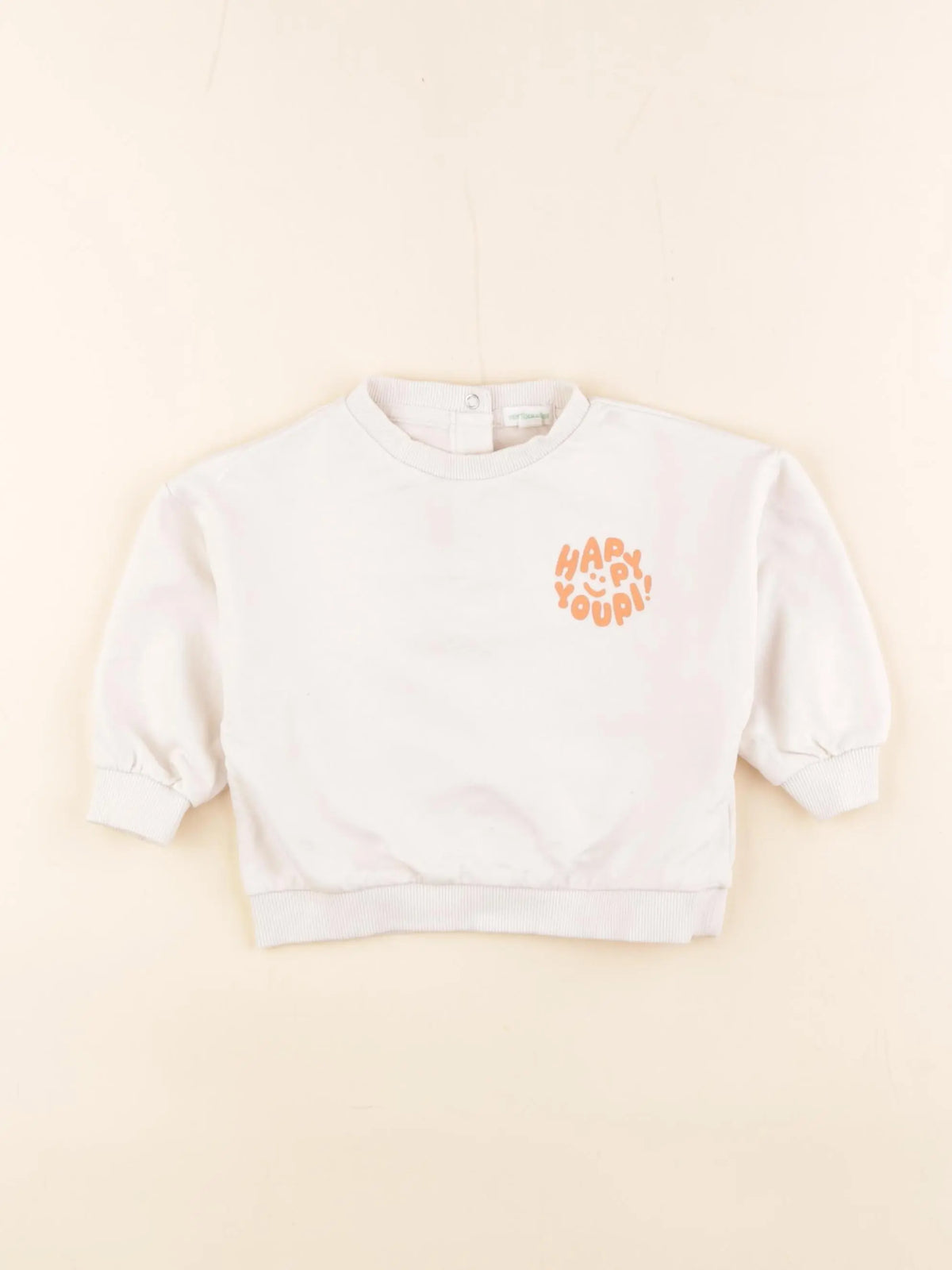 Vertbaudet - sweat beige - 12 mois
