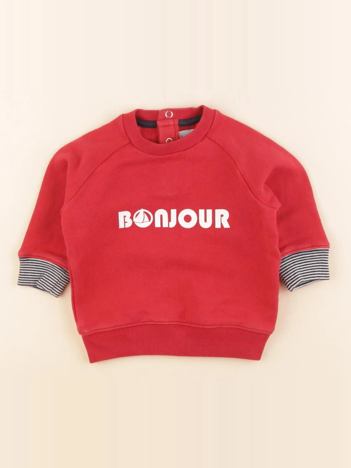 Petit Bateau - sweat rouge - 6 mois