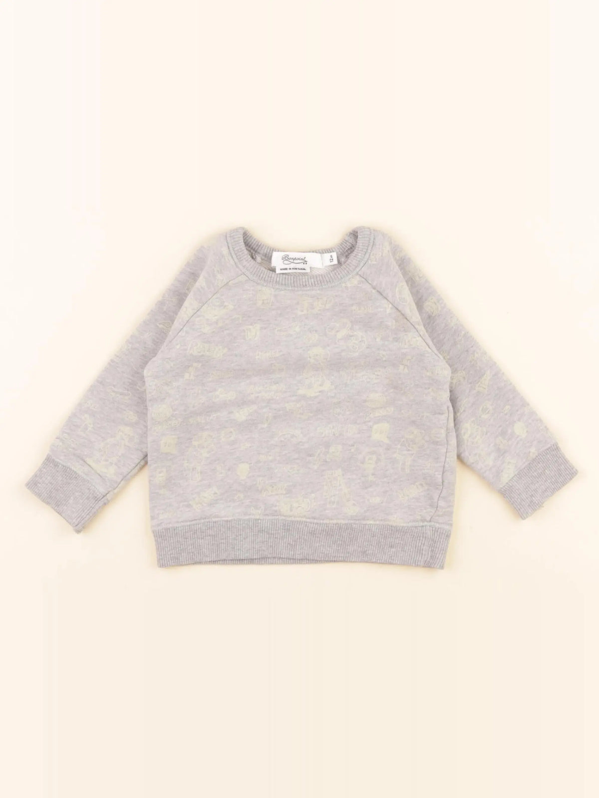 Bonpoint - sweat gris - 12 mois