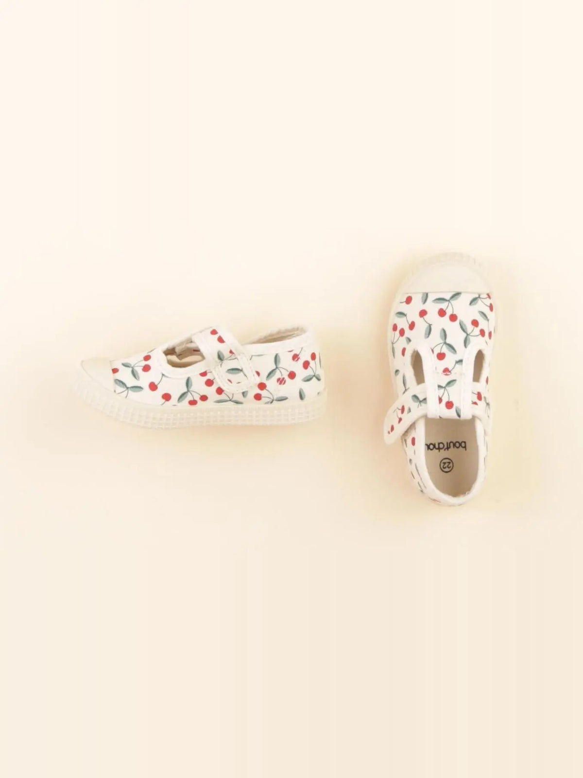 Boutchou - tennis à scratch/ lacets beige - pointure 22