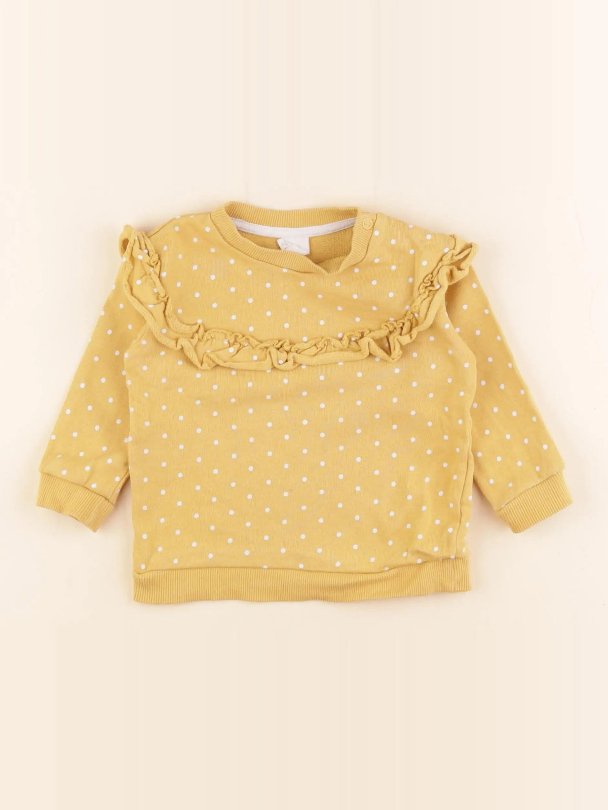 H&M - sweat jaune - 6/9 mois