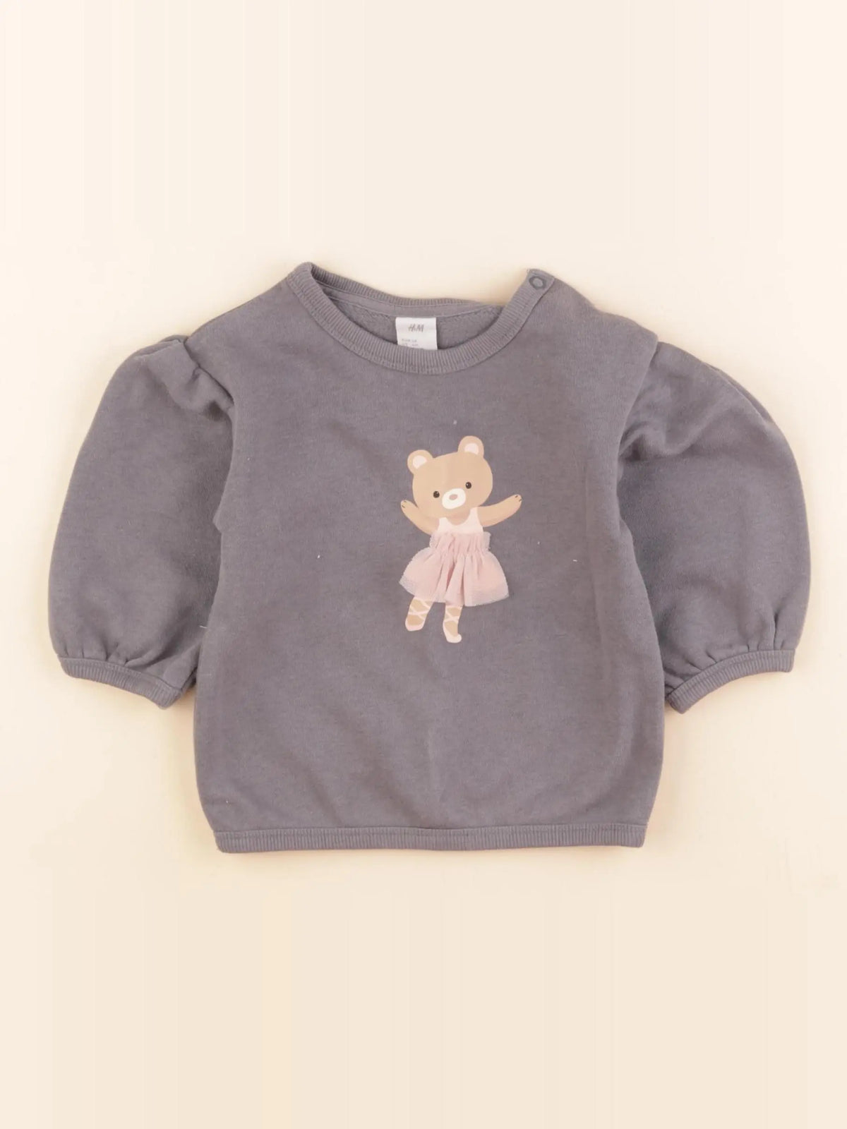 H&M - sweat gris - 4/6 mois