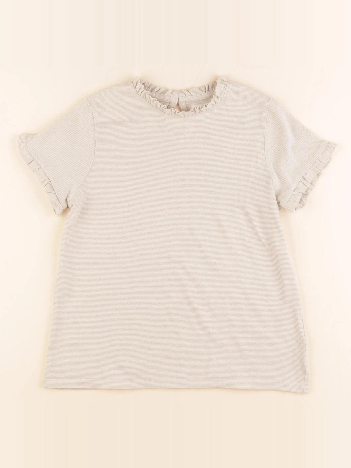 Vertbaudet - tee-shirt beige, or - 10 ans