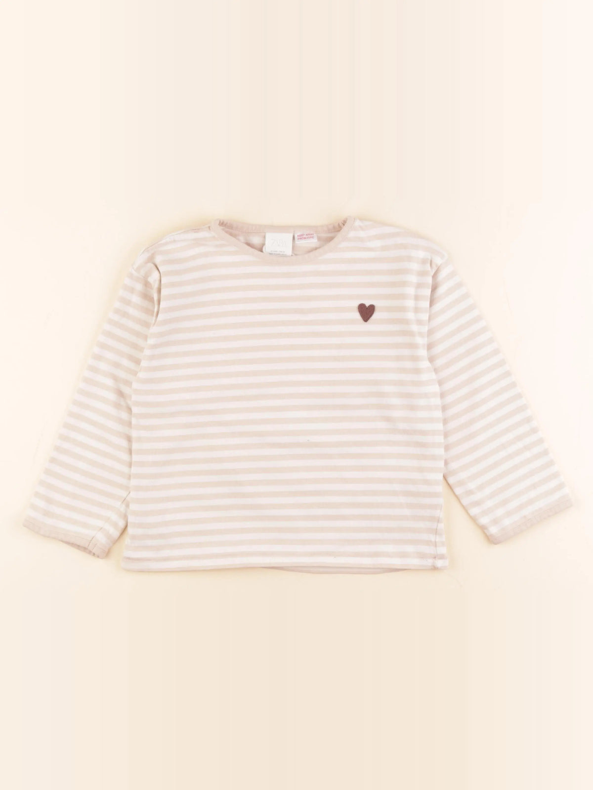 Zara - tee-shirt beige - 6 ans