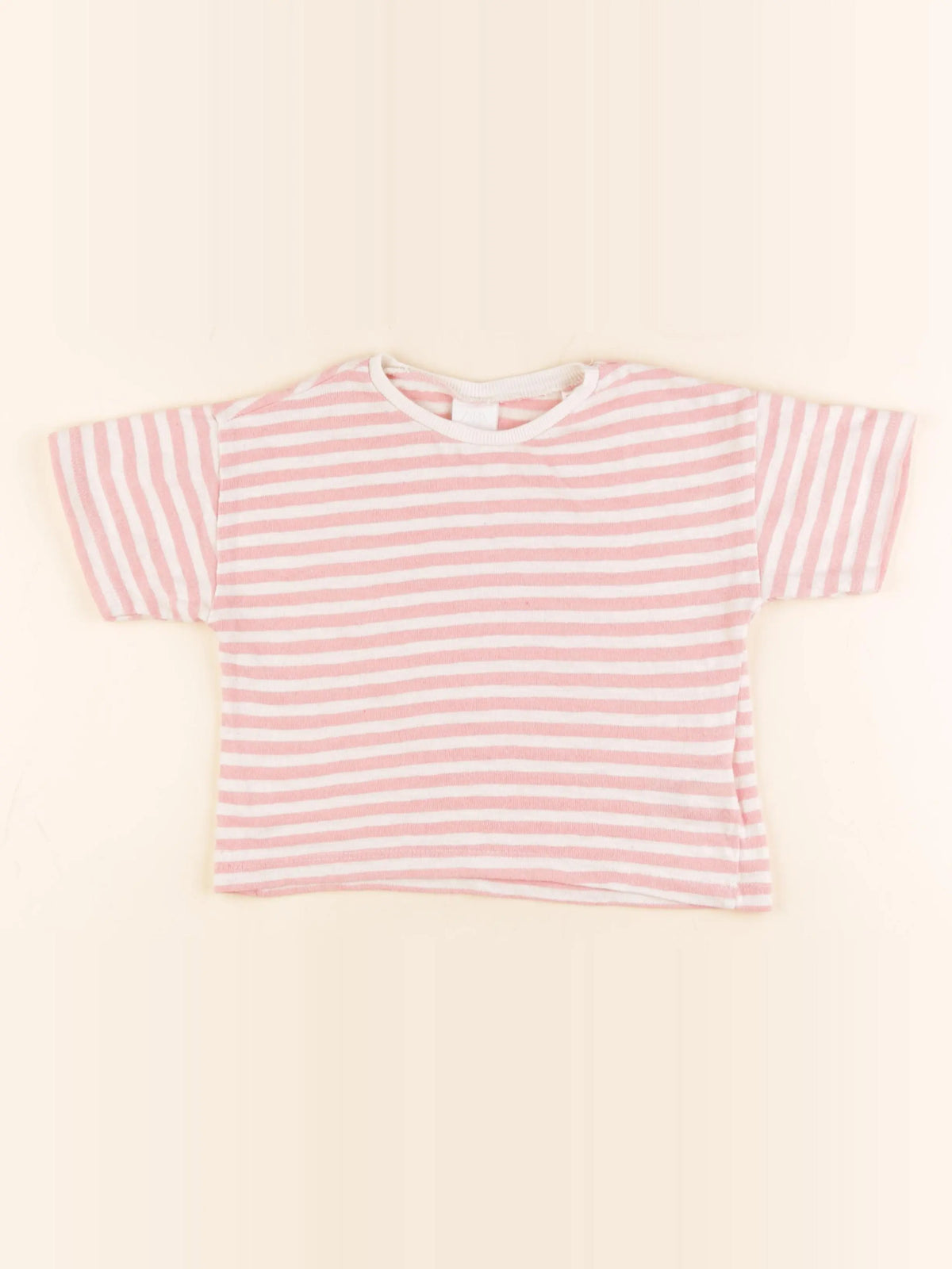 Zara - tee-shirt blanc, rose - 6 ans