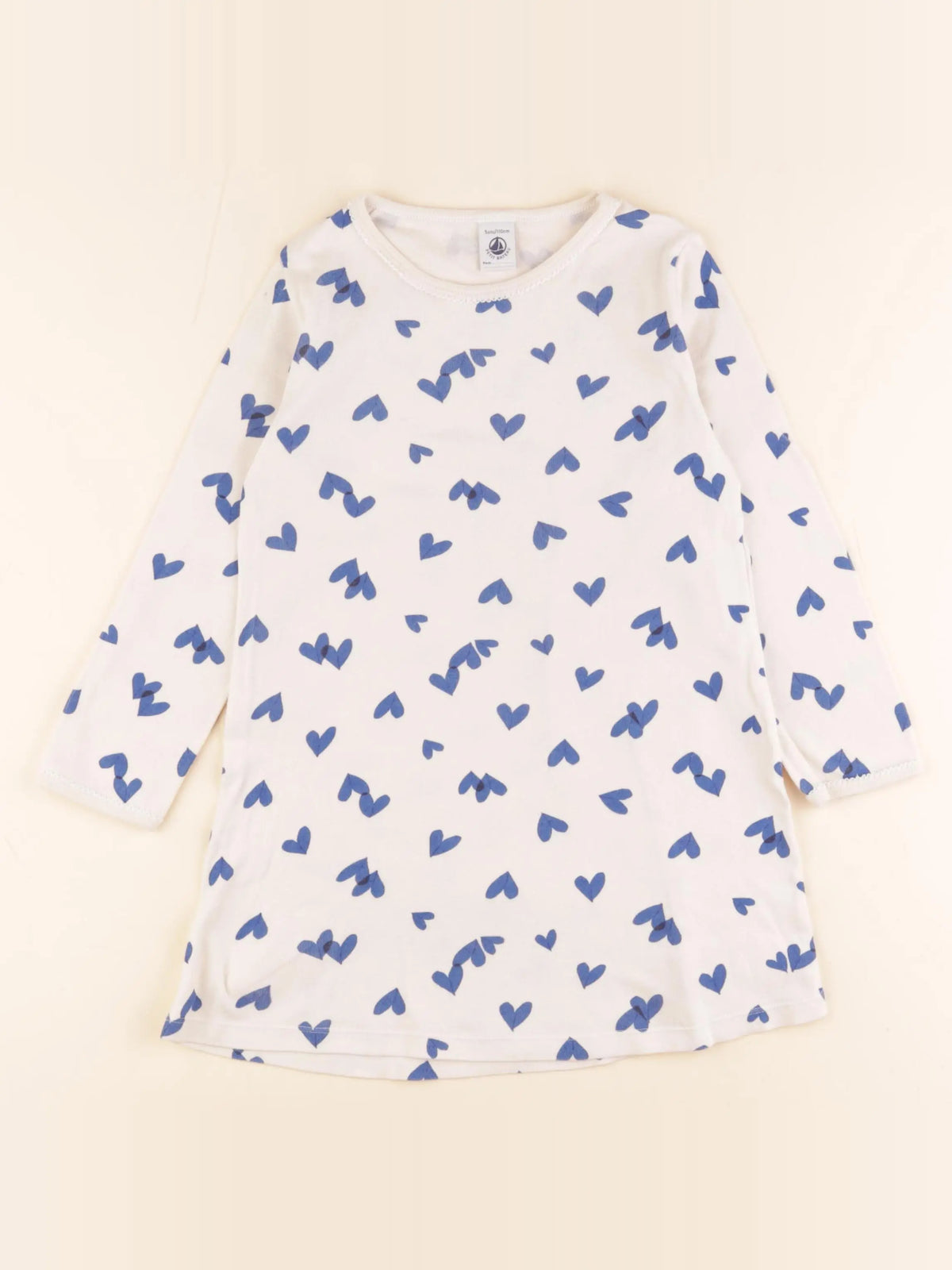 Petit Bateau - chemise de nuit coton blanc - 5 ans