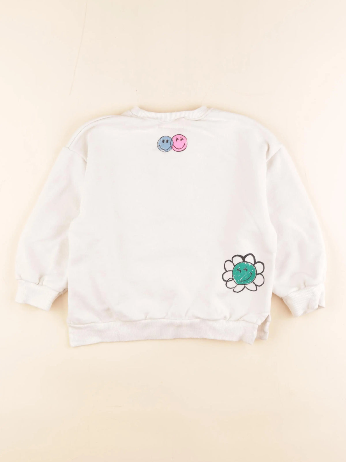 Zara - sweat imprimé au dos beige - 6 ans