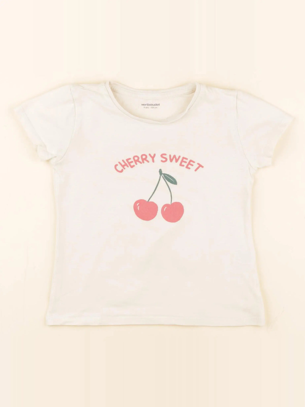 Vertbaudet - tee-shirt beige - 4 ans