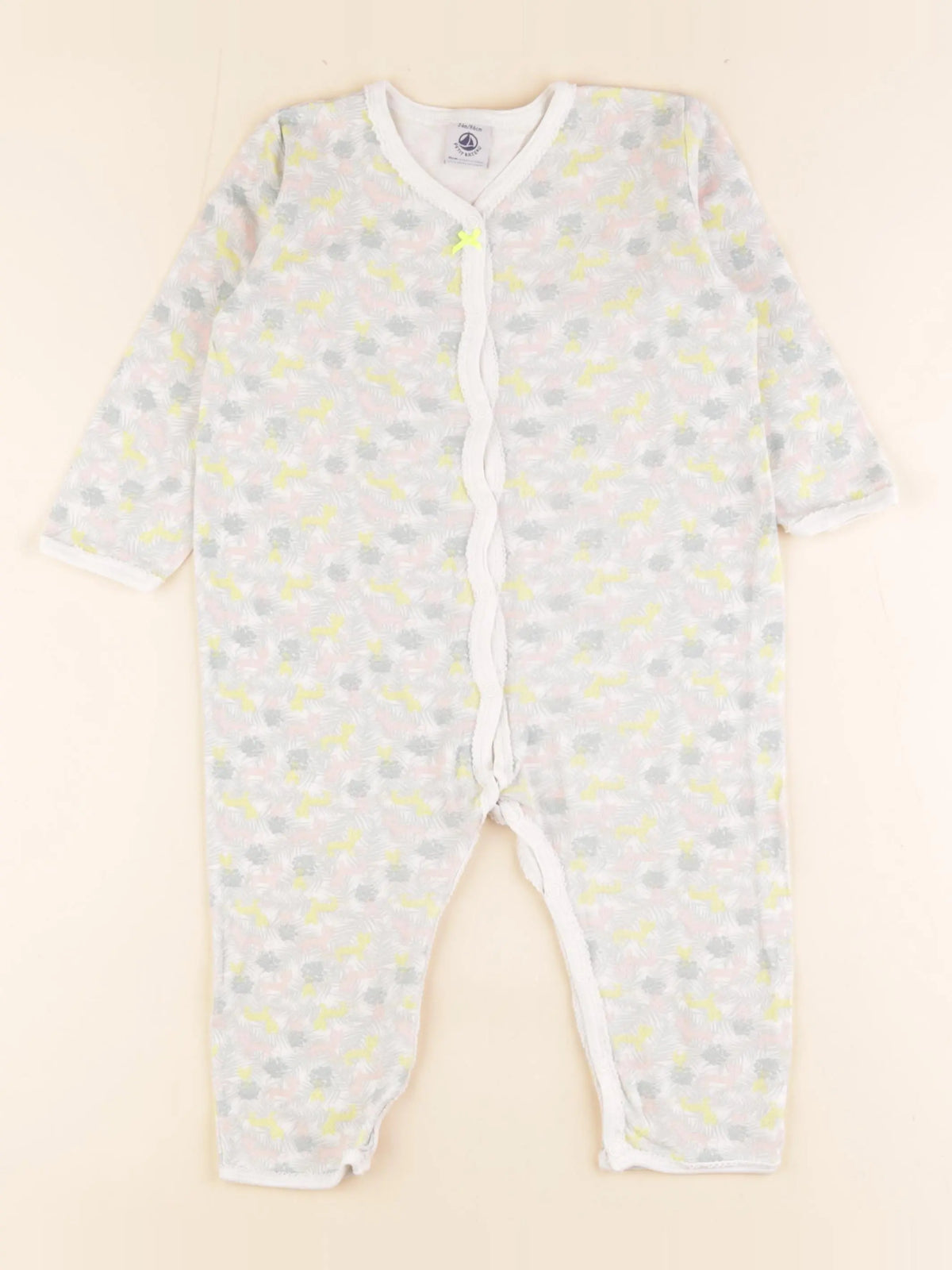 Petit Bateau - pyjama coton blanc - 24 mois