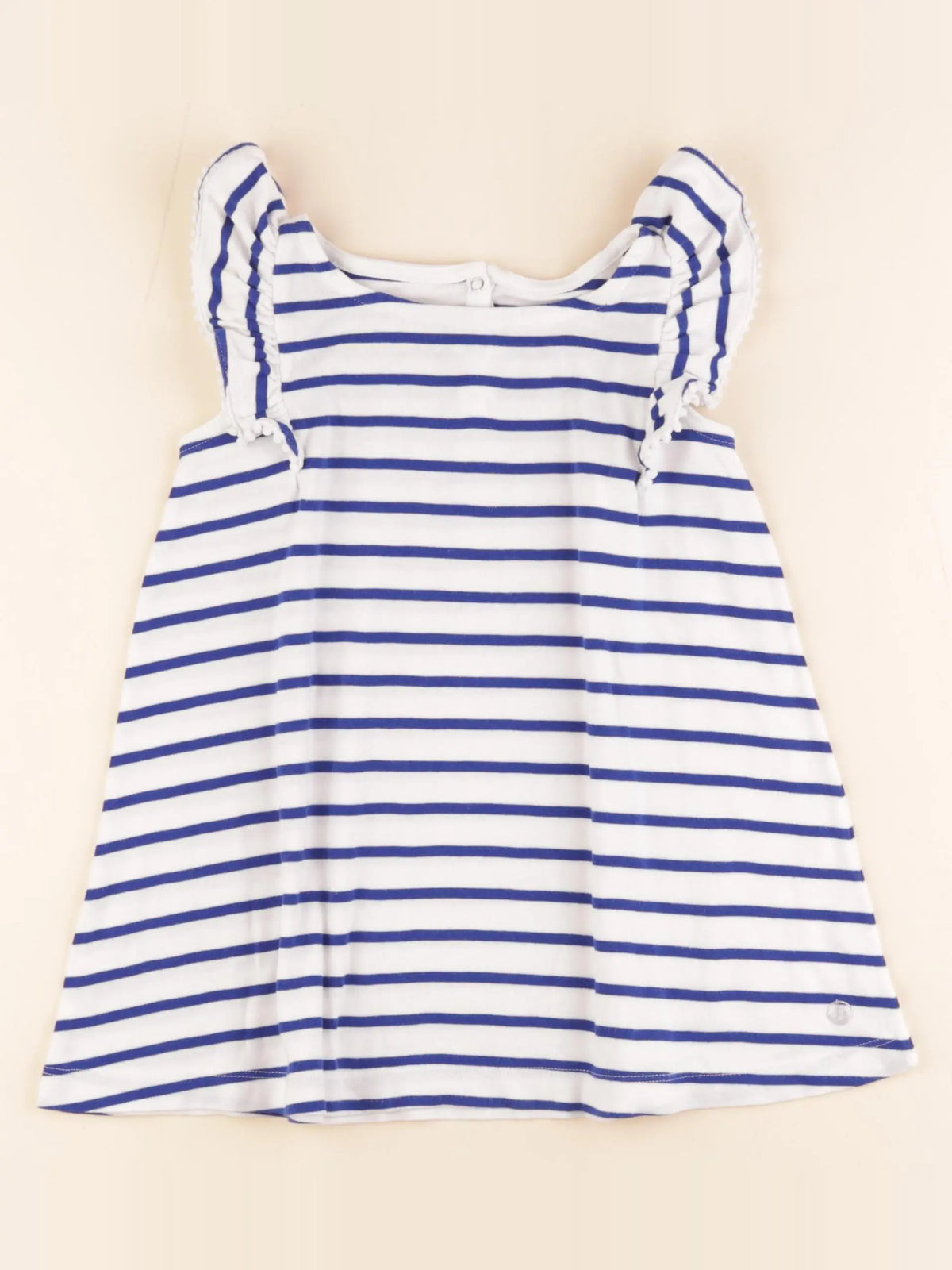 Petit Bateau - robe blanc, bleu - 3 ans