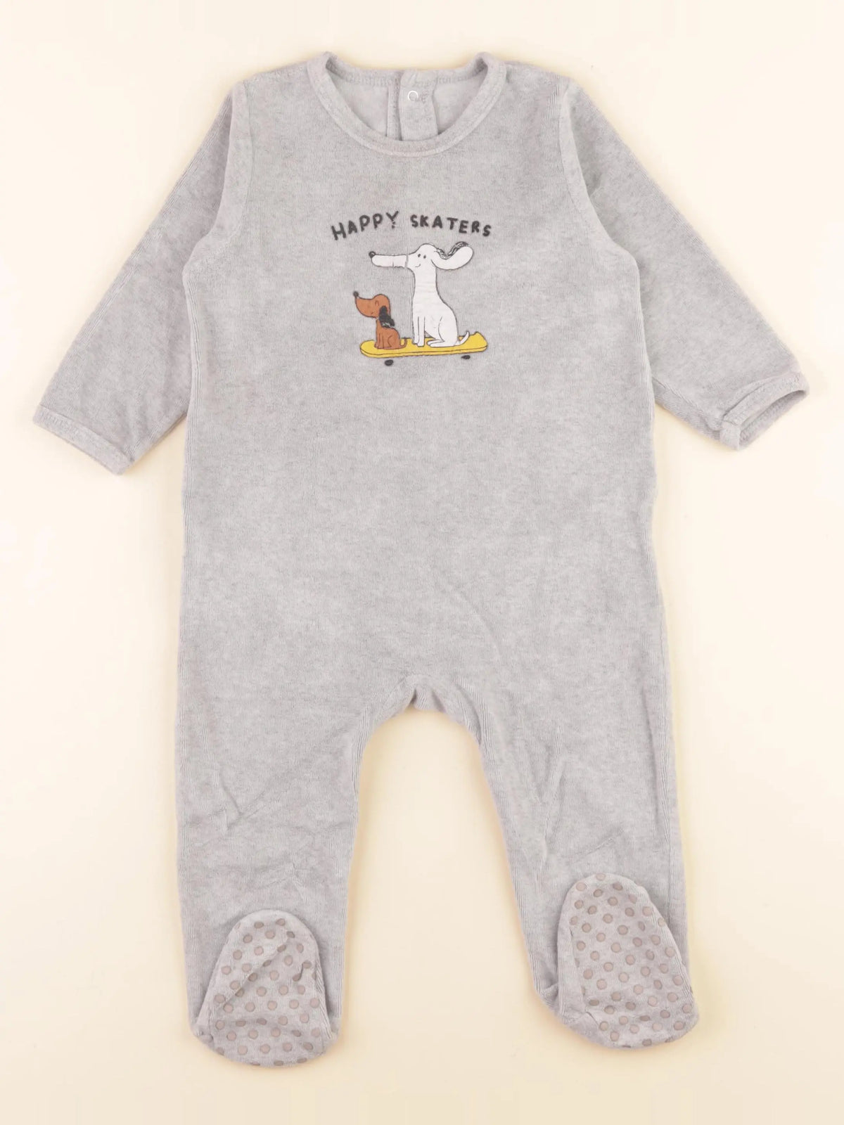 Vertbaudet - pyjama velours gris - 18 mois