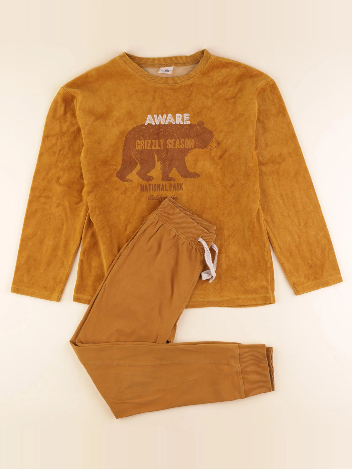 Tape à l'oeil - pyjama velours marron - 12 ans