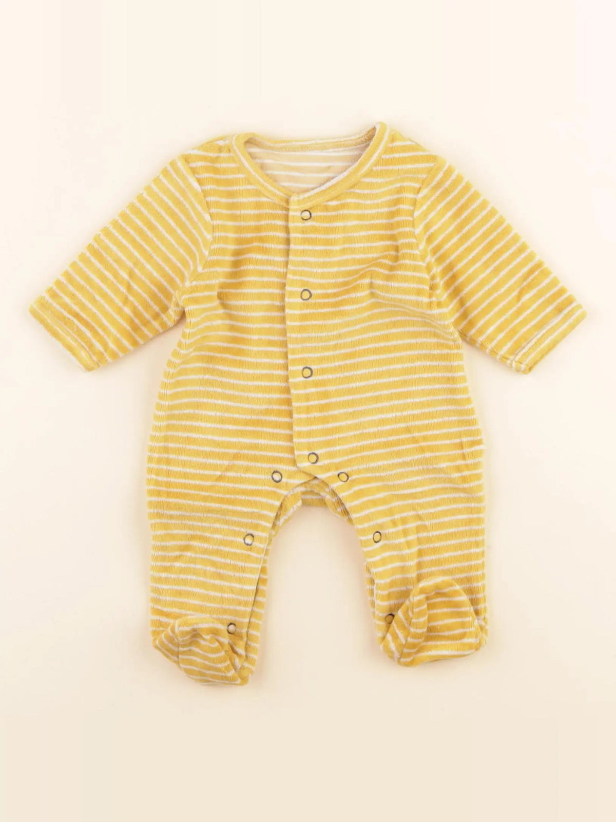 Vertbaudet - pyjama velours jaune - 0 mois