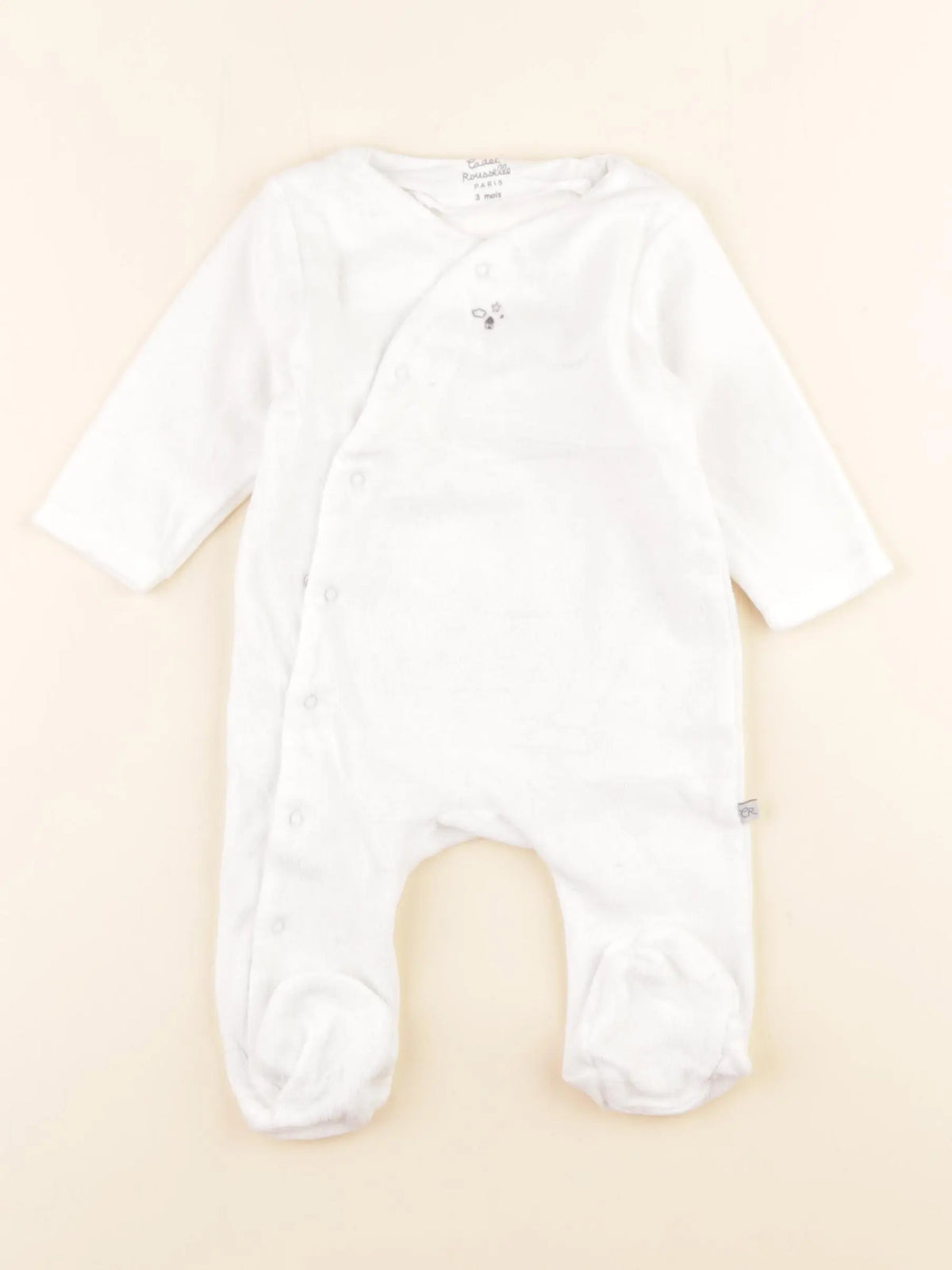 Cadet Rousselle - pyjama velours blanc - 3 mois