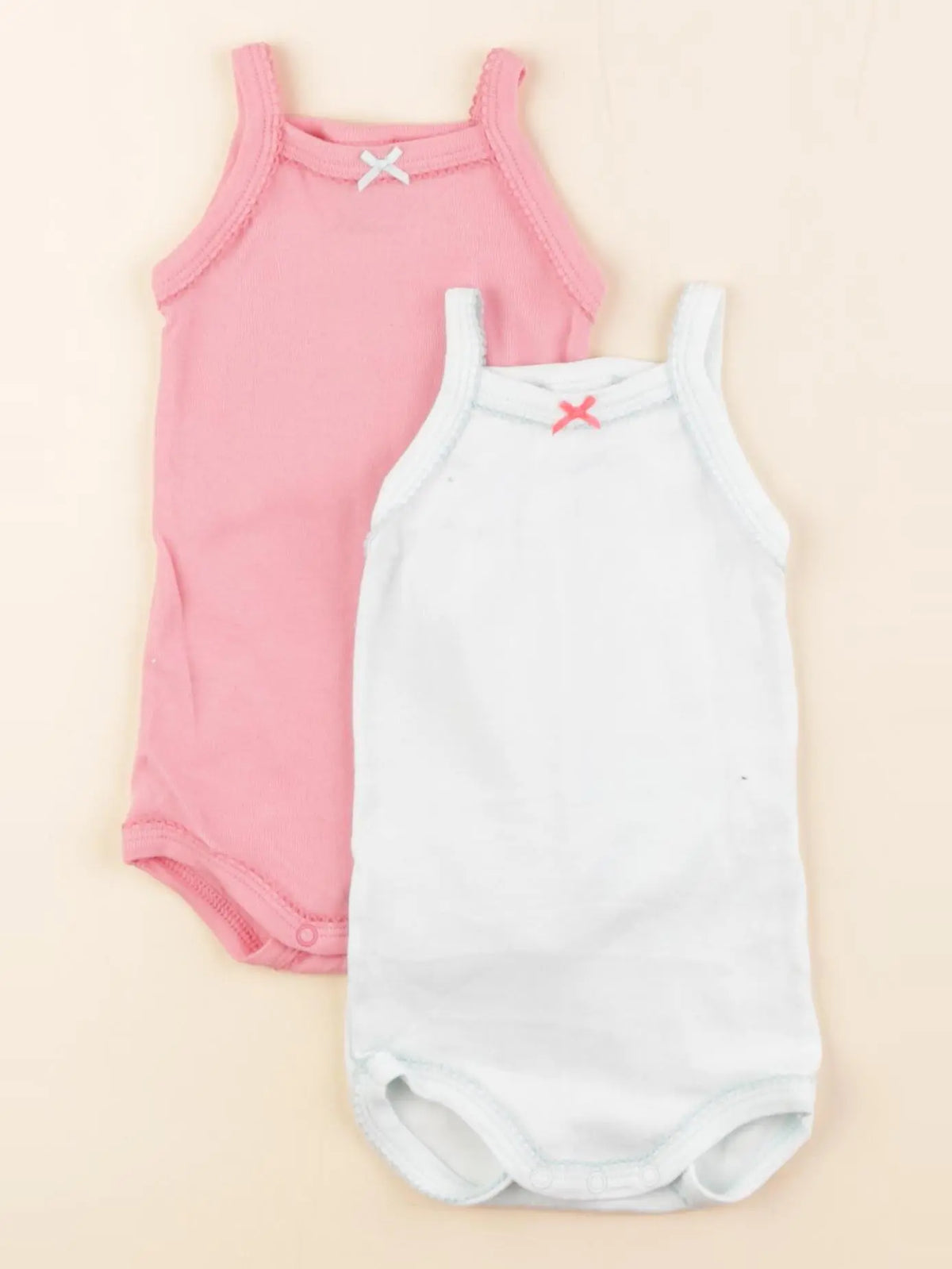 Petit Bateau - lot de 2 bodies en coton rose, bleu - 3 mois