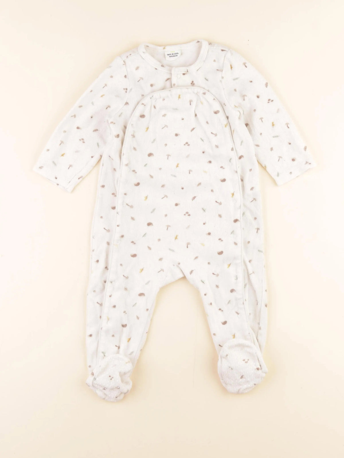 Tape à l'oeil - pyjama velours blanc - 18 mois