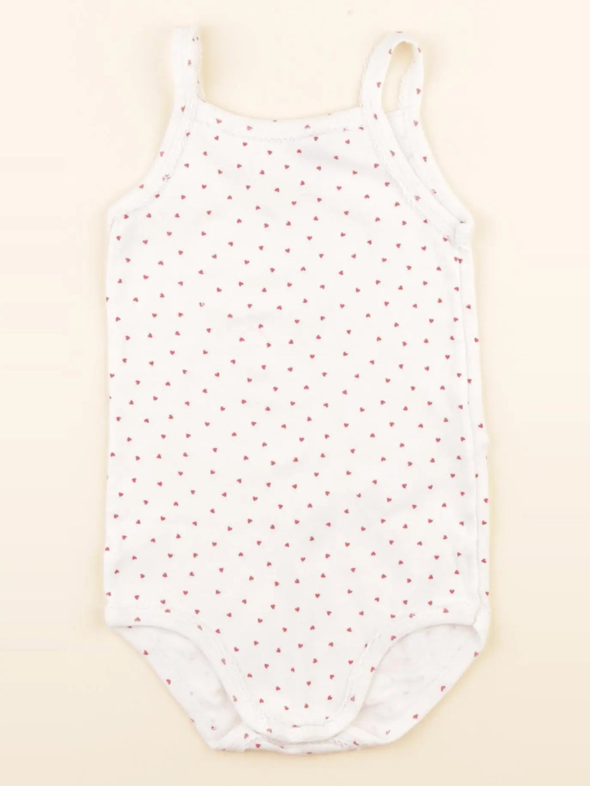 Petit Bateau - body blanc, rouge - 24 mois