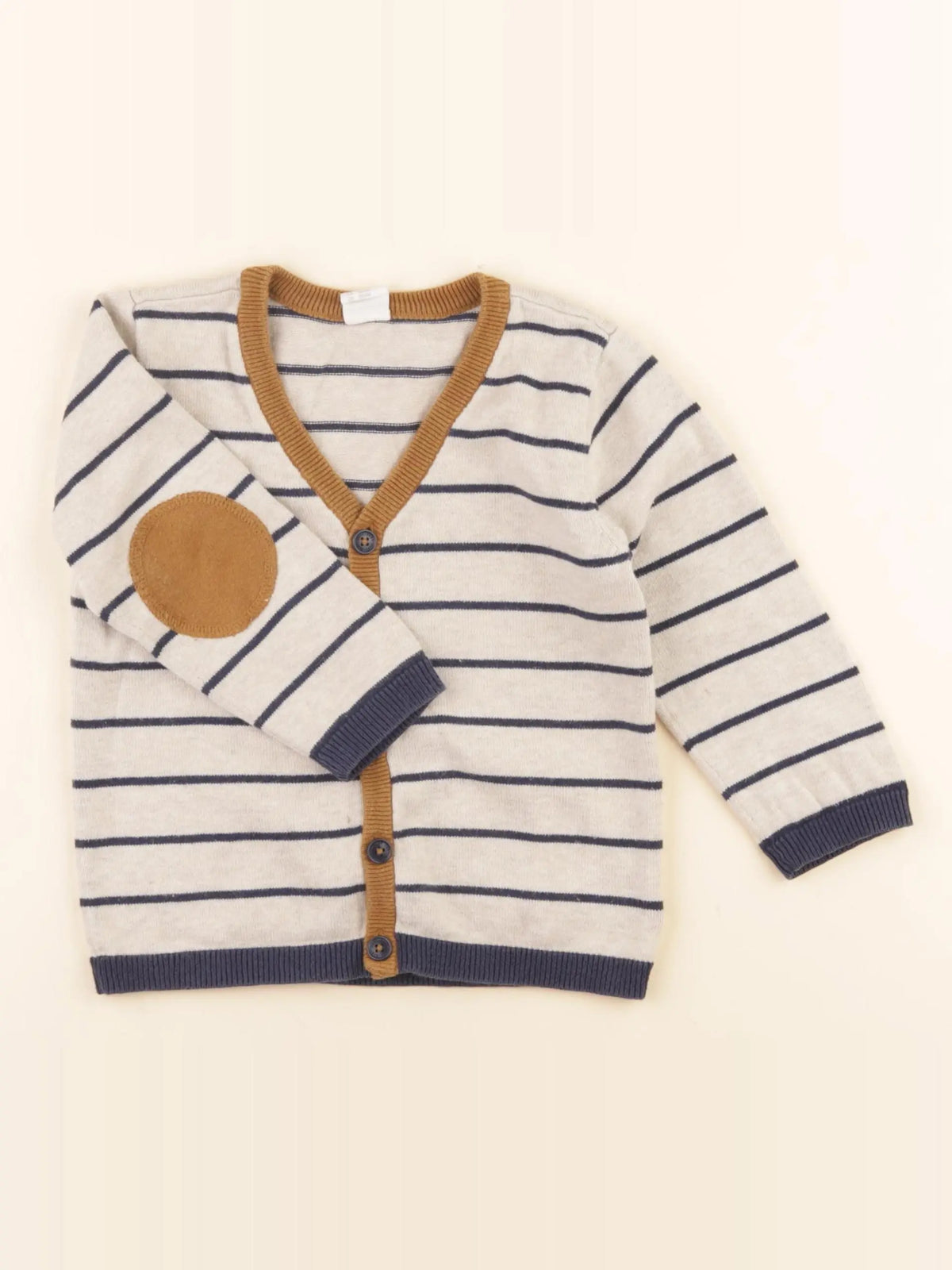 H&M - gilet beige, bleu - 18/24 mois