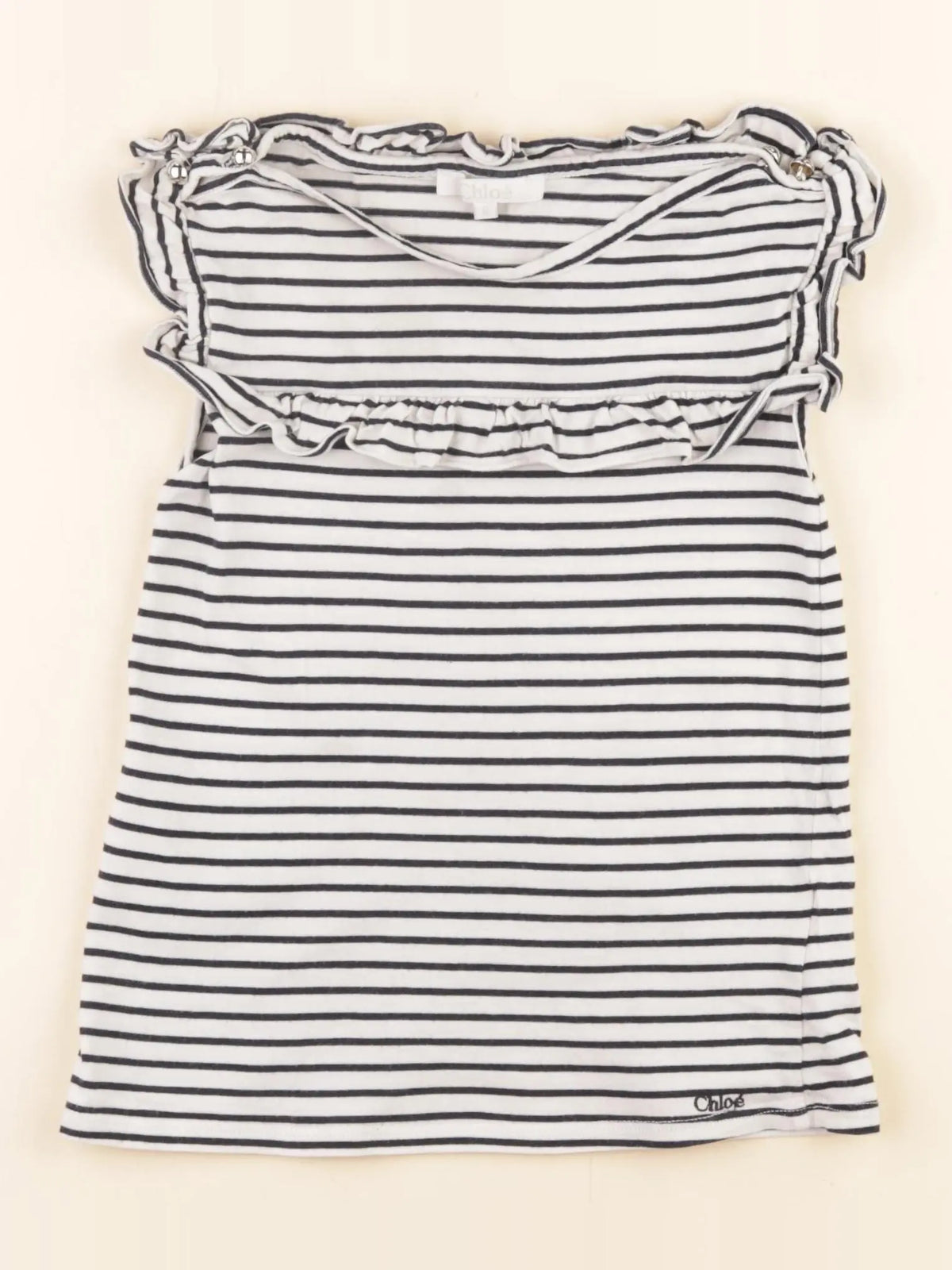 Chloé - tee-shirt bleu, blanc - 6 ans