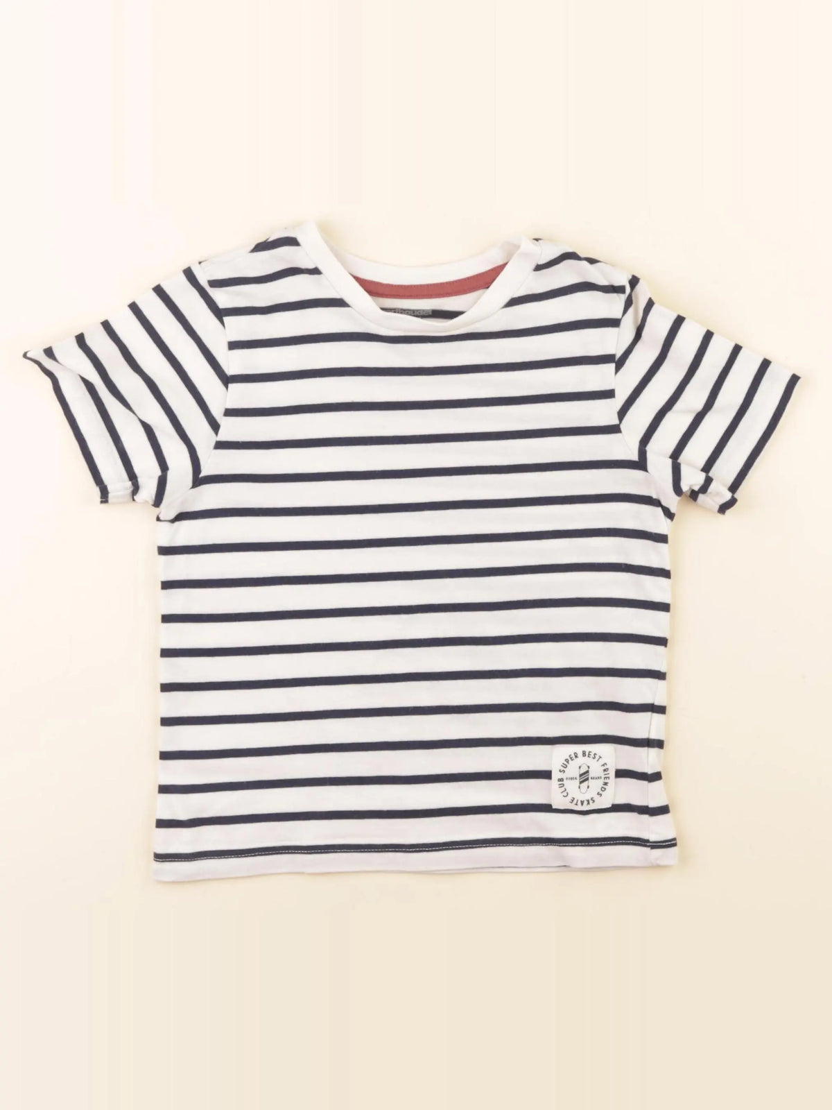 Vertbaudet - tee-shirt blanc, bleu - 3 ans