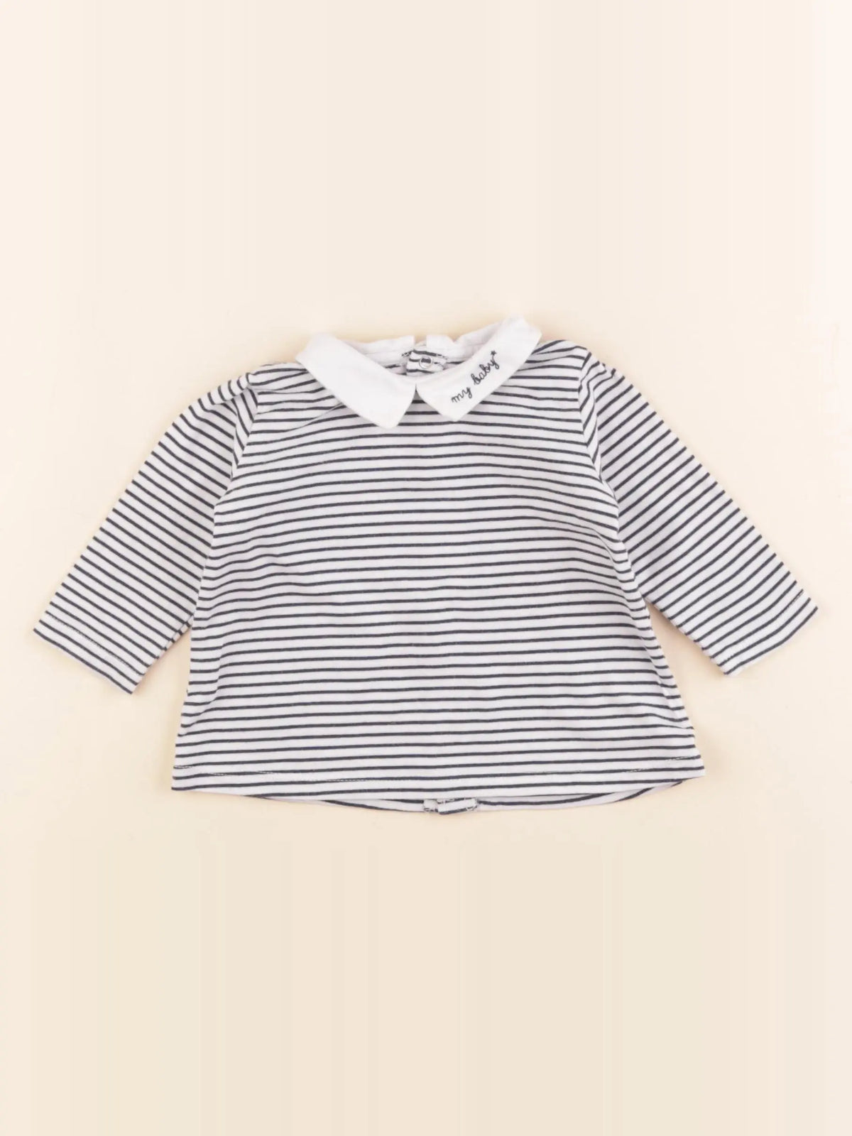 Boutchou - tee-shirt blanc, bleu - 6 mois