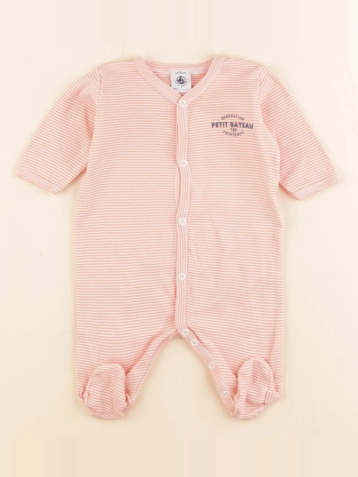 Petit Bateau - pyjama coton orange - 1 mois