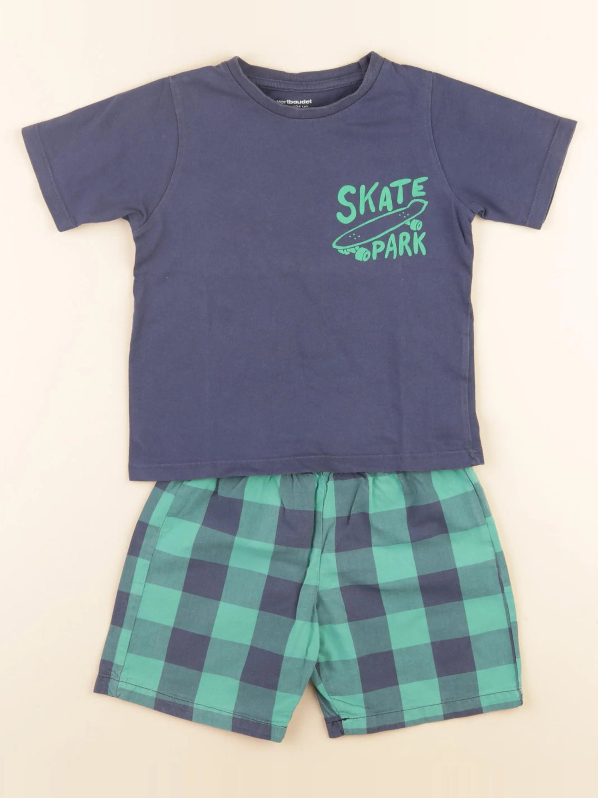 Vertbaudet - pyjama coton bleu - 4 ans