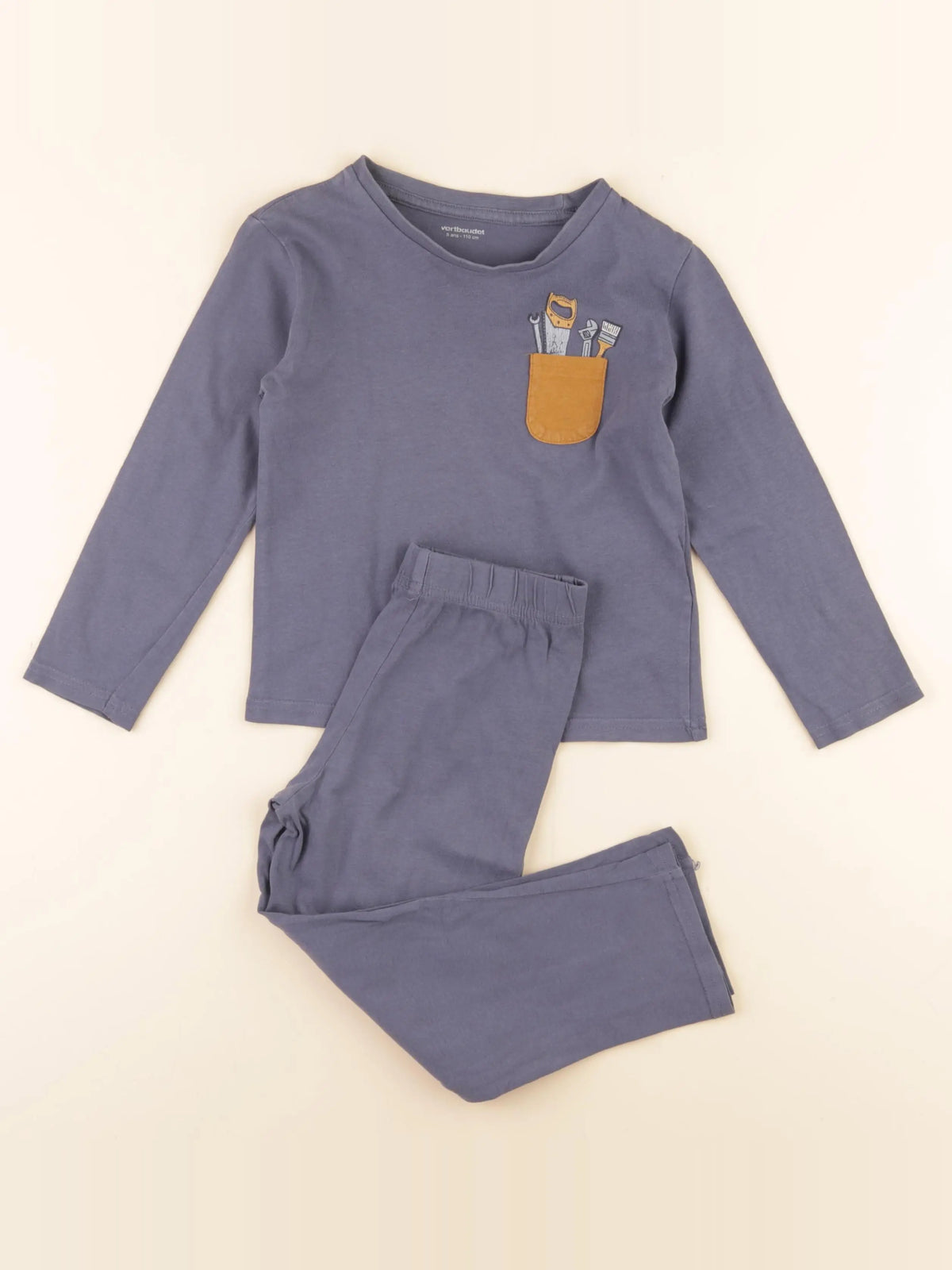Vertbaudet - pyjama coton bleu - 5 ans