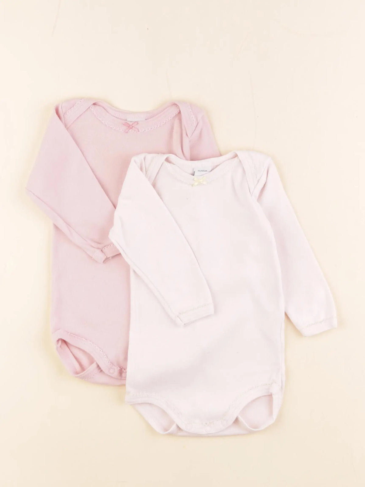 Petit Bateau - lot de 2 bodies en coton rose - 6 mois