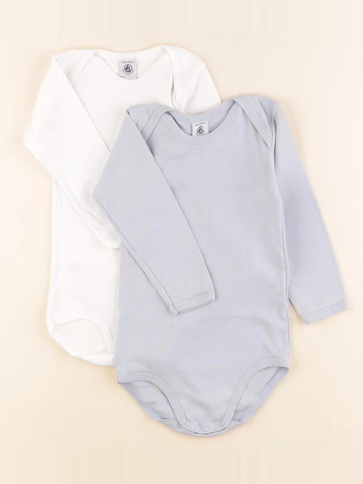 Petit Bateau - body bleu, blanc - 4 ans