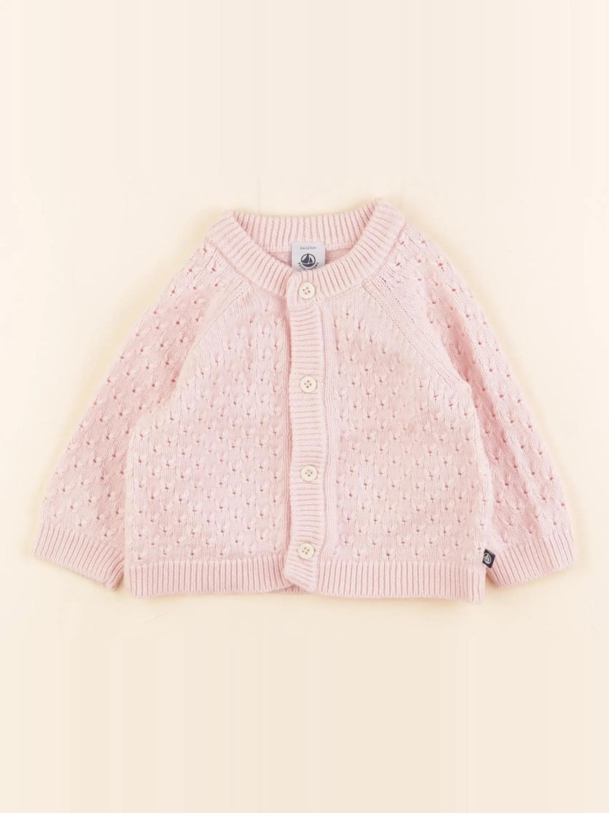 Petit Bateau - gilet rose - 6 mois