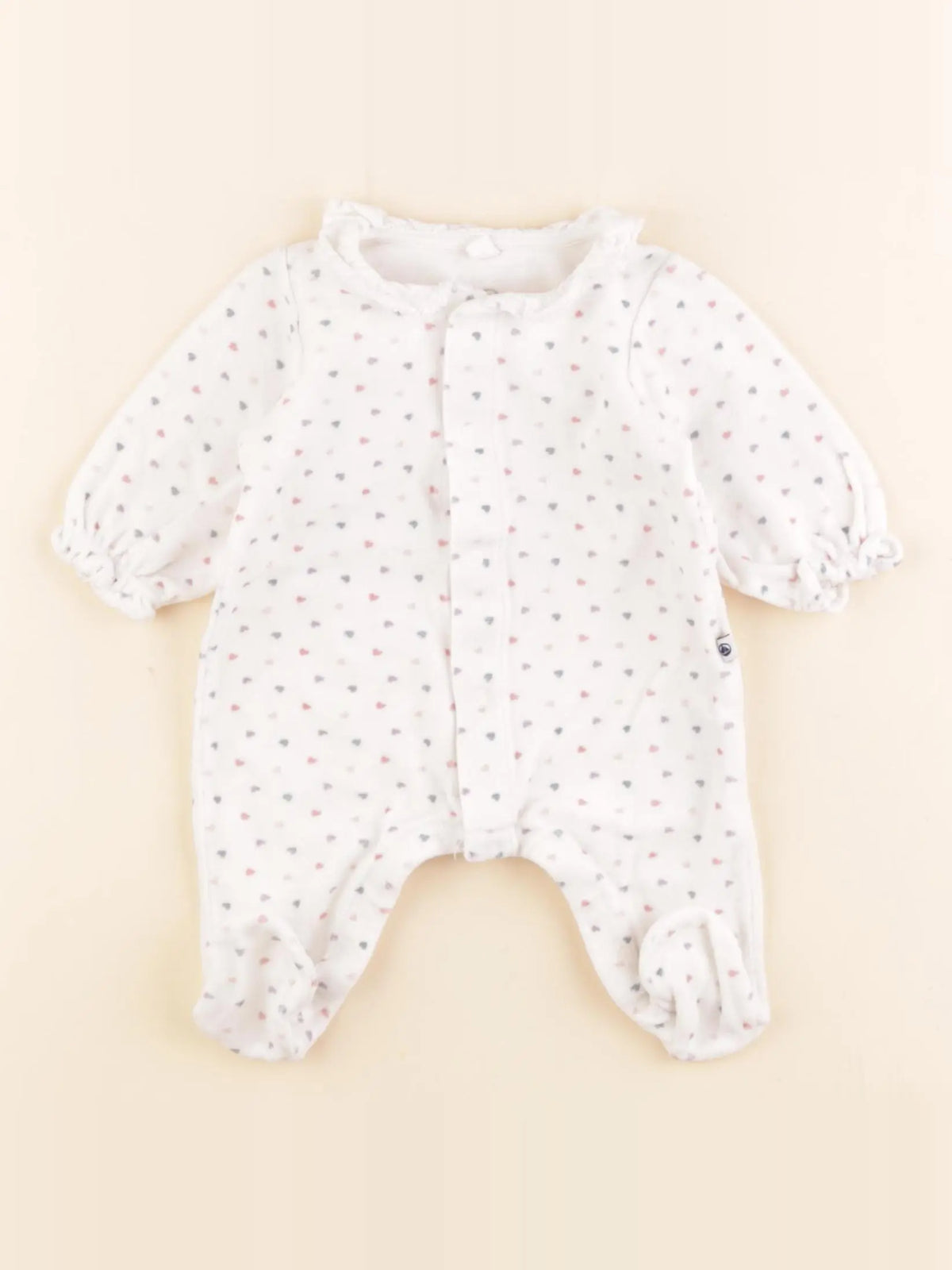 Petit Bateau - pyjama velours blanc - 3 mois