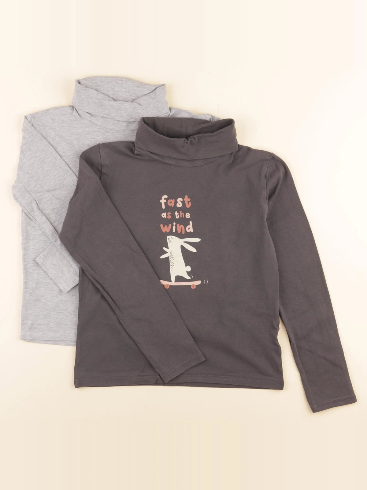 Vertbaudet - lot de 2 sous-pulls gris - 10 ans