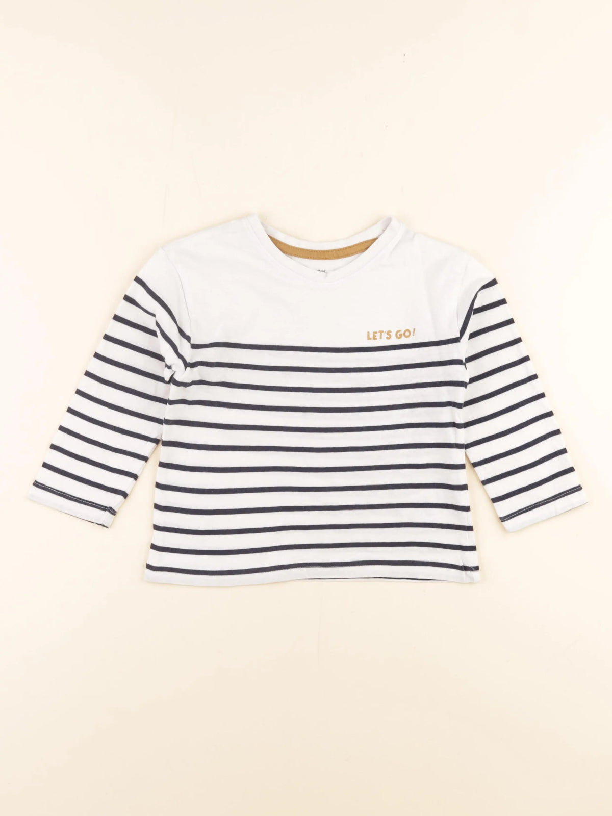 Vertbaudet - tee-shirt blanc, bleu - 4 ans
