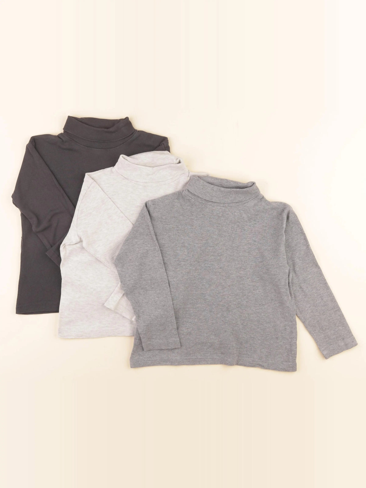 Vertbaudet - lot de 3 sous-pulls gris - 4 ans