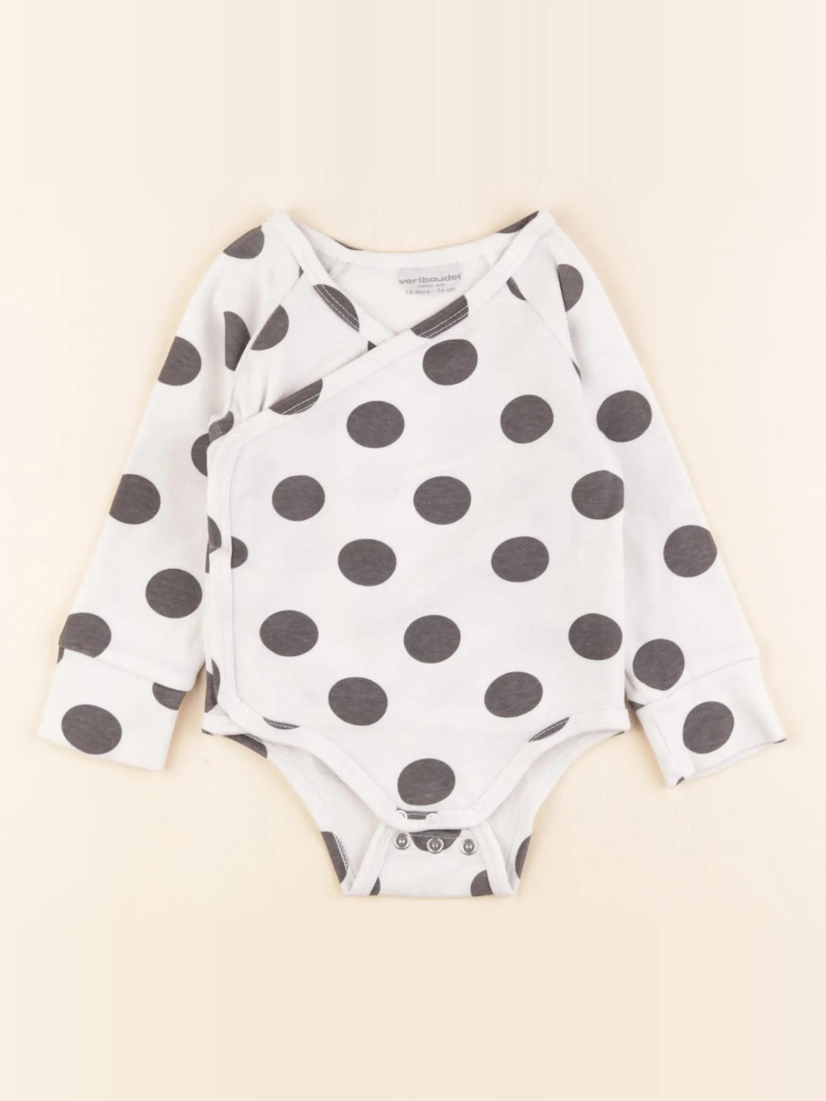 Vertbaudet - body blanc, gris - 12 mois