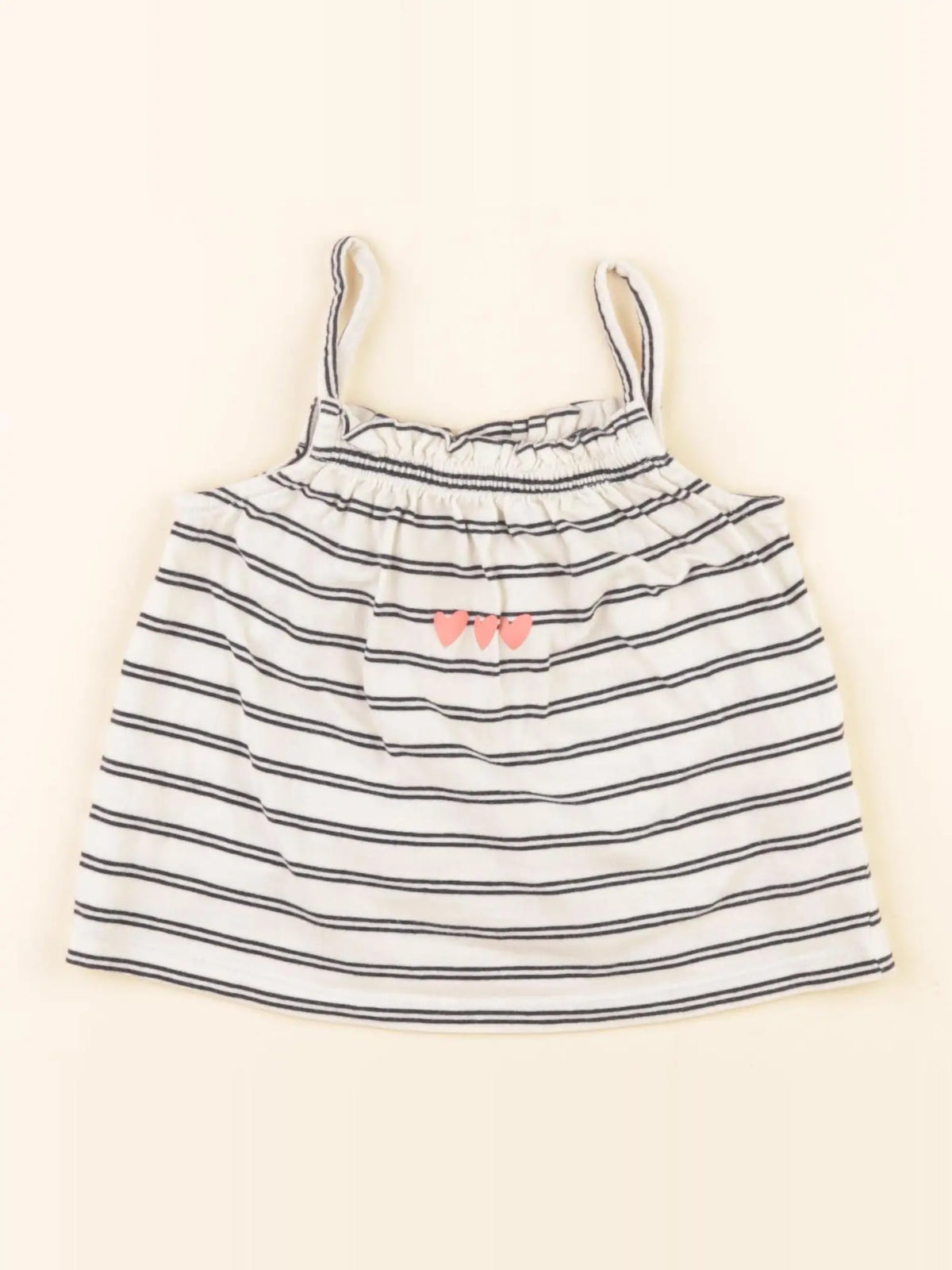 Vertbaudet - débardeur beige, bleu - 4 ans