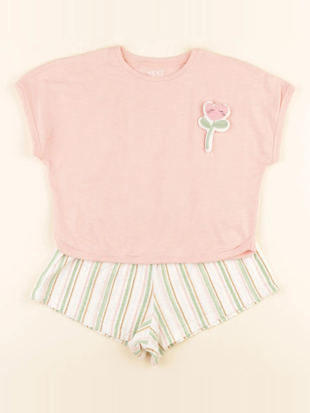 Next - ensemble beige, rose - 2/3 ans