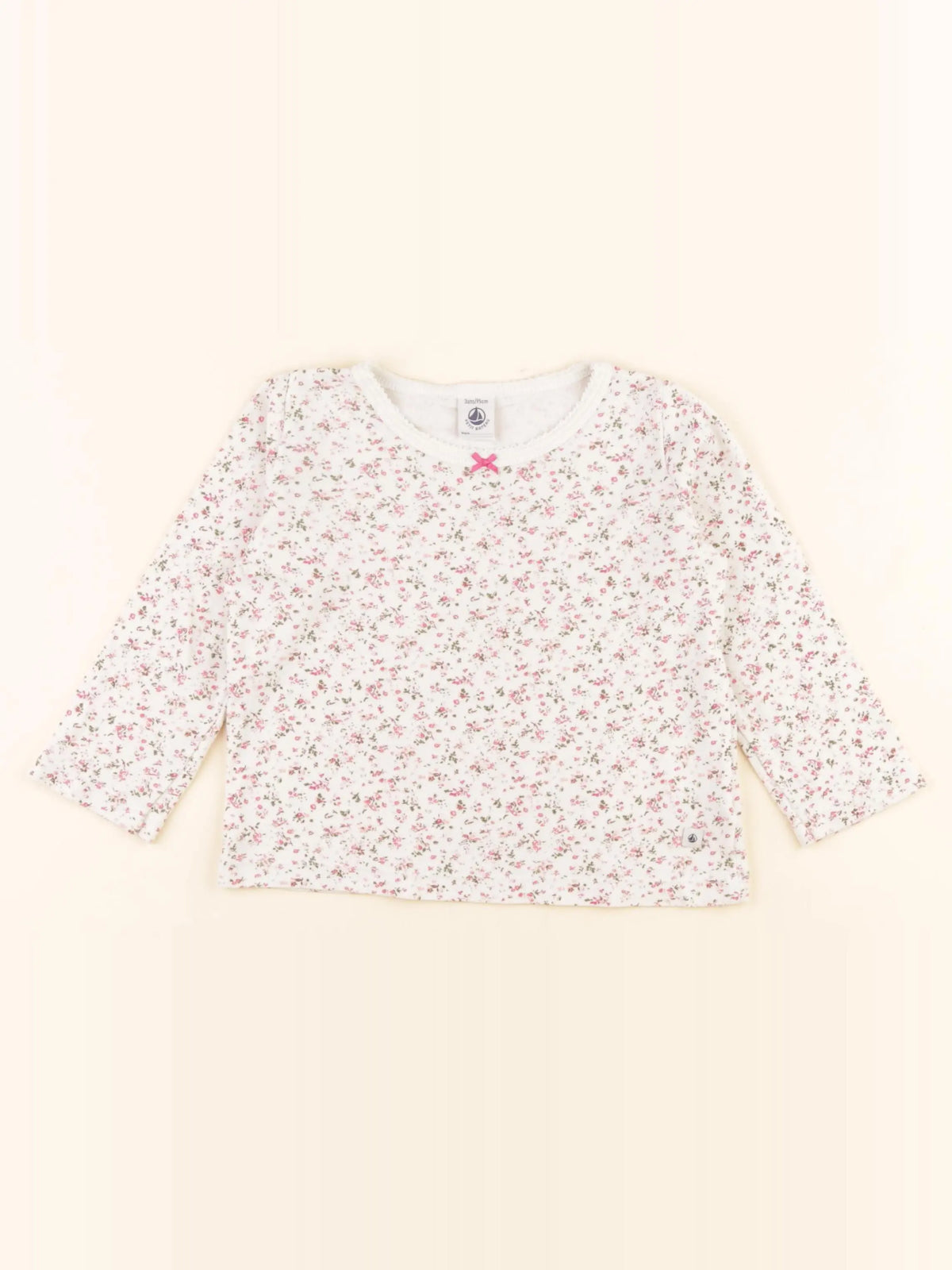 Petit Bateau - maillot de corps blanc, rose - 3 ans