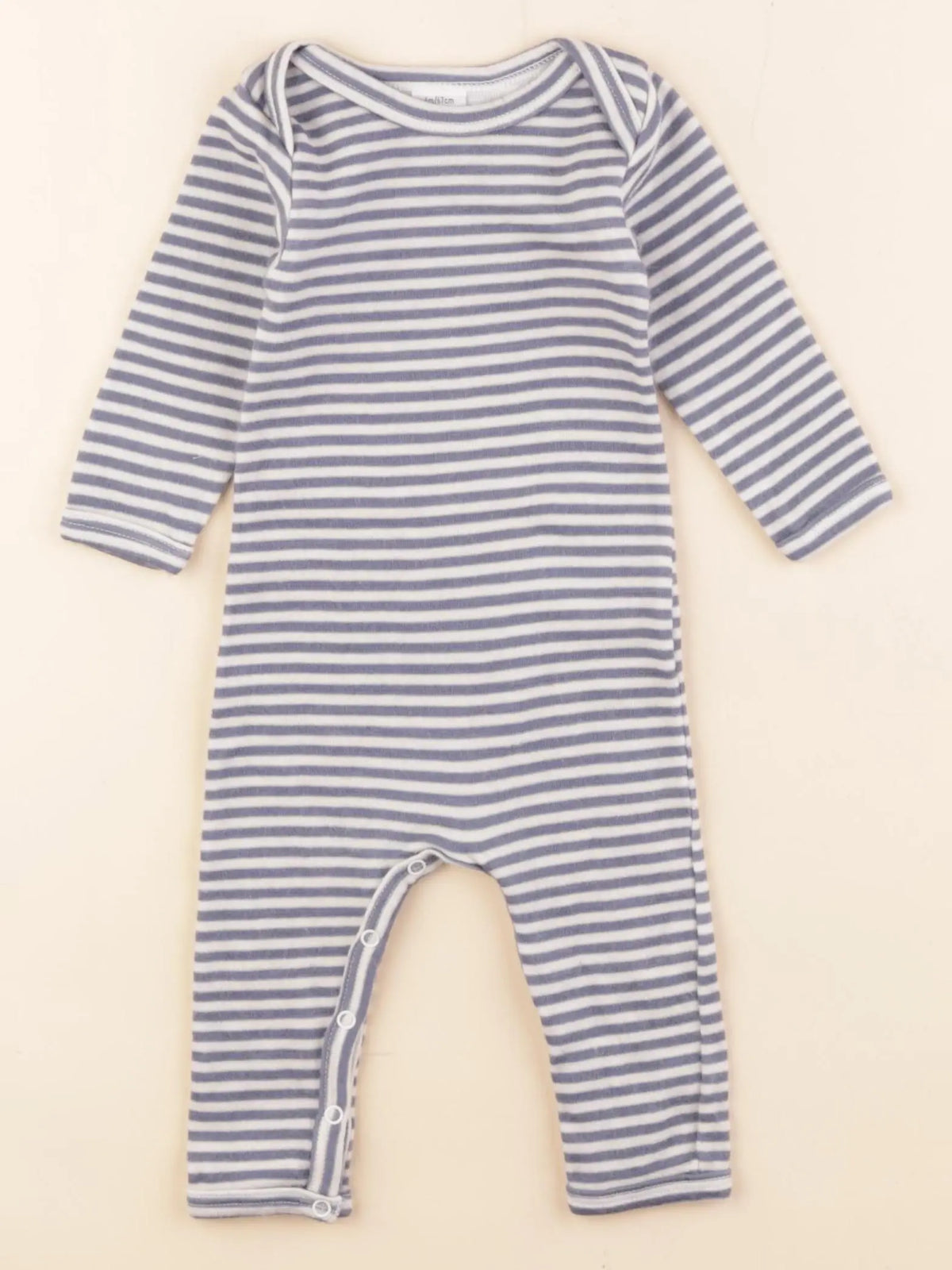 Petit Bateau - pyjama coton bleu, blanc - 6 mois